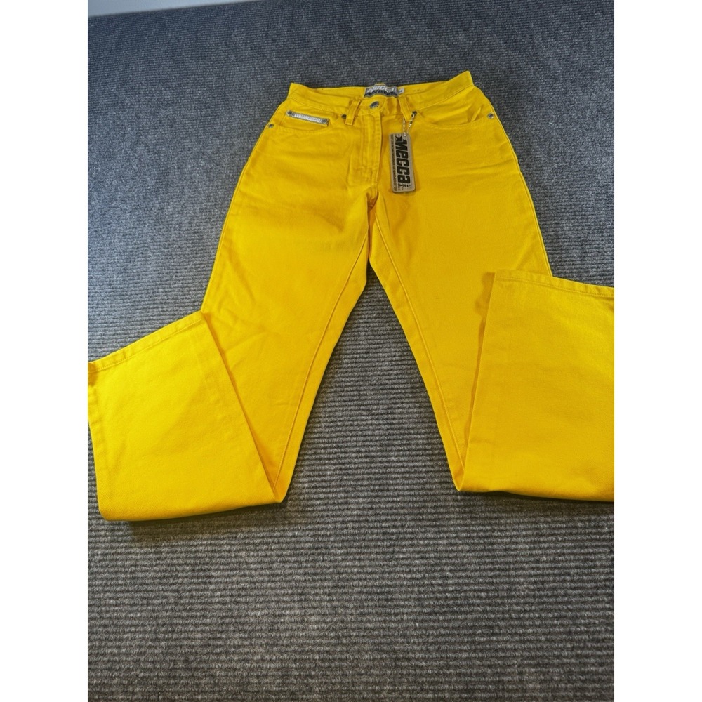 Vintage Y2K Deadstock Mecca "Hot Rawhide" Yellow Jeans Waist Sz 26‎ Inseam 30